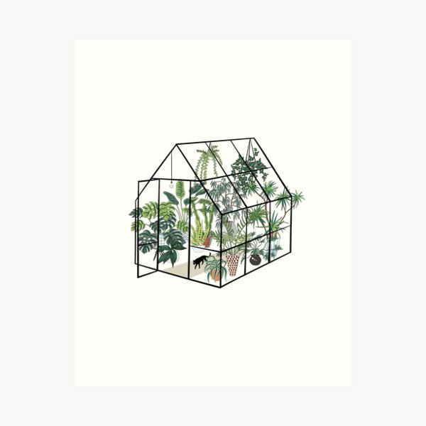 greenhouse with plants Art Print by anyuka