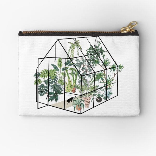 greenhouse with plants Zipper Pouch