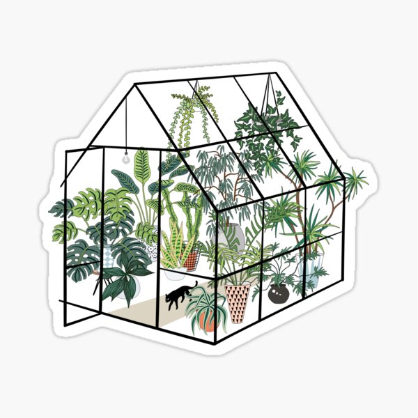 greenhouse with plants Sticker