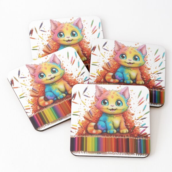 Item preview, colored cat designed and sold by DigitalPixelize.
