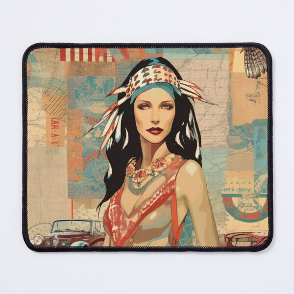 Item preview, America Beauty Retro Vintage Patchwork Collage Pattern of Americana designed and sold by BrandonArtWorld.