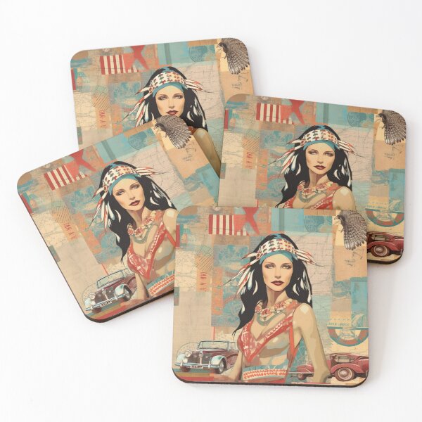 Item preview, America Beauty Retro Vintage Patchwork Collage Pattern of Americana designed and sold by BrandonArtWorld.