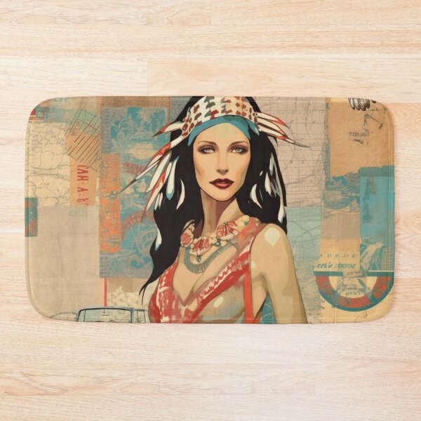 Item preview, America Beauty Retro Vintage Patchwork Collage Pattern of Americana designed and sold by BrandonArtWorld.