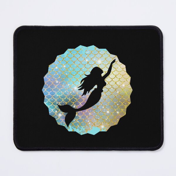 Item preview, Mermaid Black Silhouette on Rainbow Scales Background designed and sold by BeansHotTees.