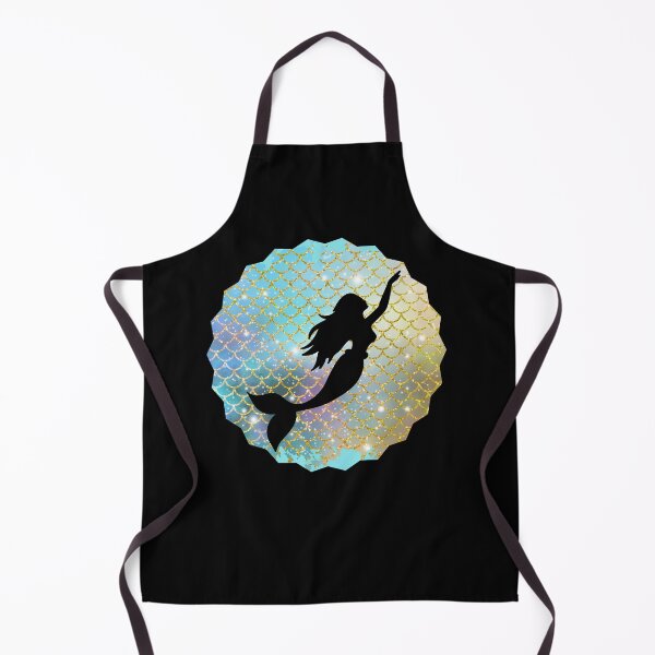 Item preview, Mermaid Black Silhouette on Rainbow Scales Background designed and sold by BeansHotTees.