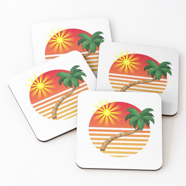 Item preview, sunset and coconut trees designed and sold by YQvibe Studio.