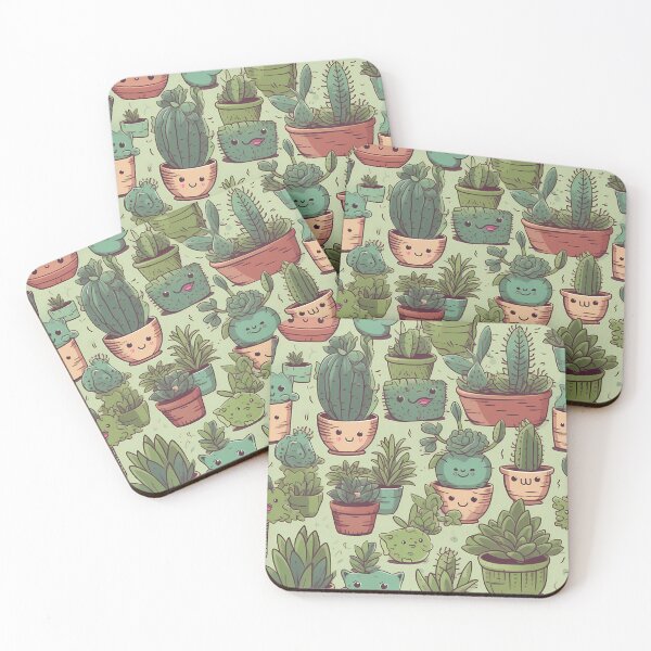 Item preview, Succulent Plants Stylized Illustration Pattern designed and sold by Thresh-prince.