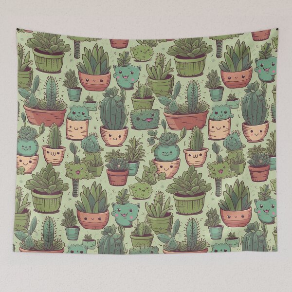Item preview, Succulent Plants Stylized Illustration Pattern designed and sold by Thresh-prince.