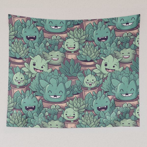 Item preview, Succulent Plants Stylized Illustration Pattern designed and sold by Thresh-prince.