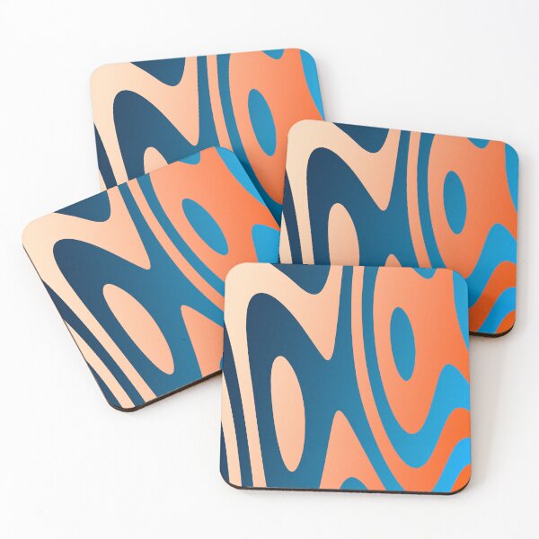 Item preview, Funky Orange Blue Gradient Abstract Swirl Design designed and sold by patternsoup.