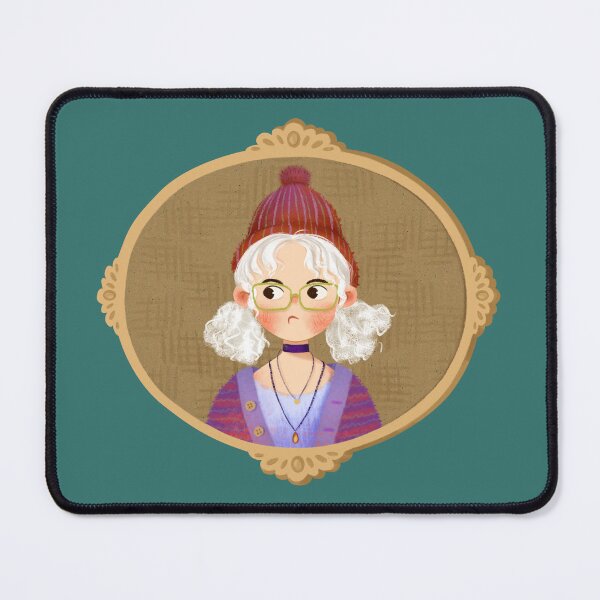 Item preview, Cute Botanical White Hair Girl Wearing Purple Cardigan and Wool Hat designed and sold by SpringNguyen.