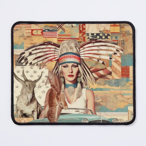 Item preview,  America Beauty Retro Vintage Patchwork Collage Pattern of Americana designed and sold by BrandonArtWorld.