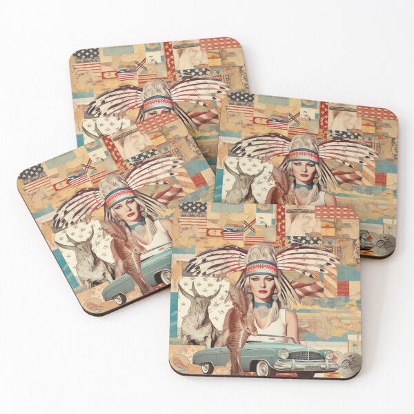 Item preview,  America Beauty Retro Vintage Patchwork Collage Pattern of Americana designed and sold by BrandonArtWorld.