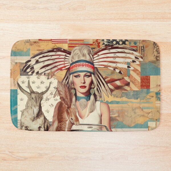 Item preview,  America Beauty Retro Vintage Patchwork Collage Pattern of Americana designed and sold by BrandonArtWorld.