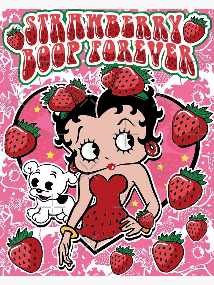 strawberry betty boop poster, Betty Boop Sassy, Betty Boop Throw Blanket,  Betty Boop Doodles Sticker for Sale by retro-vectors