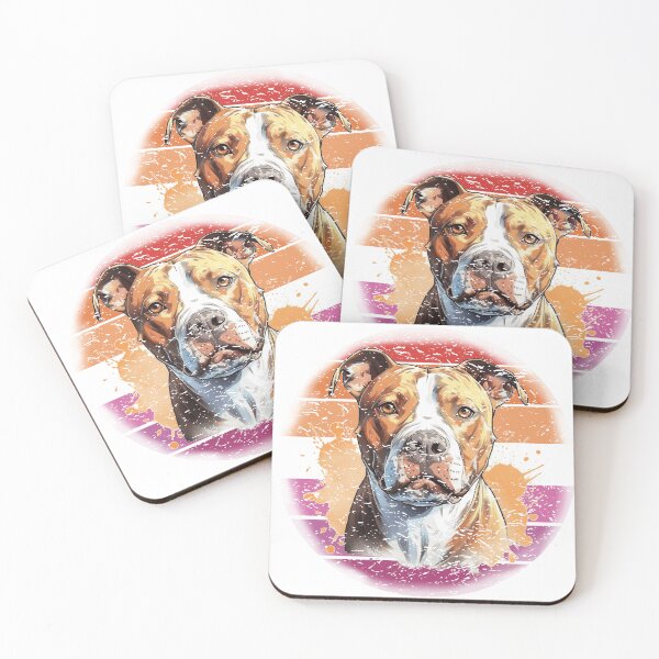 Item preview, A Vintage PitBull Design In The Colors of The Lesbian Pride Flag - Diversity and Inclusion designed and sold by GVRDesign.