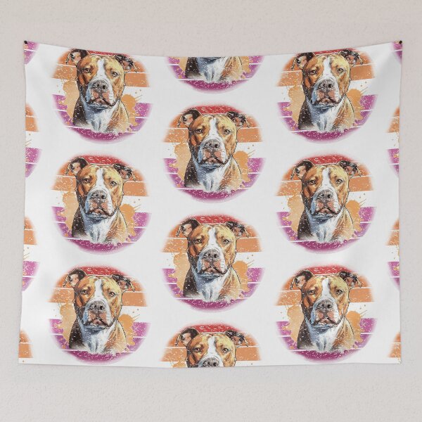 Item preview, A Vintage PitBull Design In The Colors of The Lesbian Pride Flag - Diversity and Inclusion designed and sold by GVRDesign.