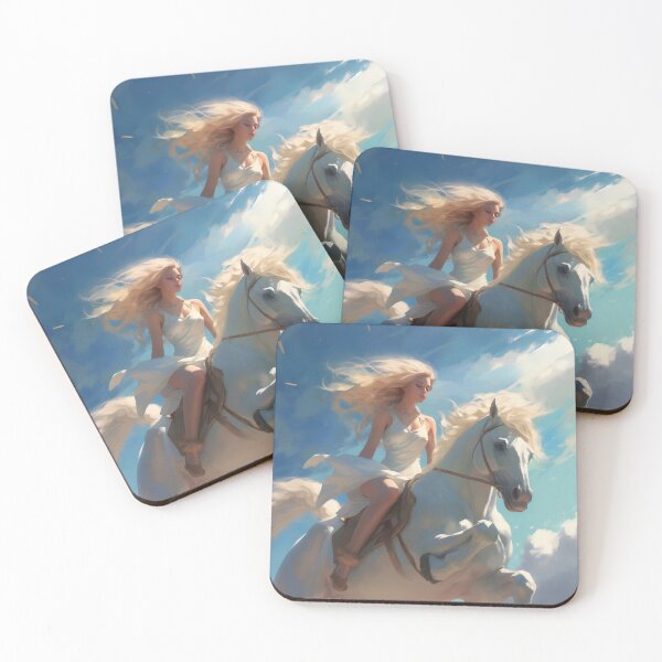 Item preview, Whispers of Freedom: Her Windswept Mane on a White Stallion designed and sold by oanaunciuleanu.