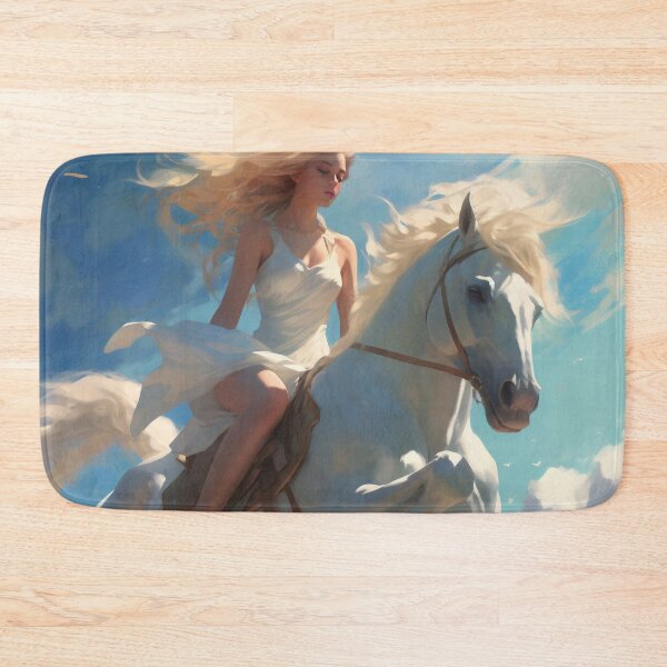 Item preview, Whispers of Freedom: Her Windswept Mane on a White Stallion designed and sold by oanaunciuleanu.