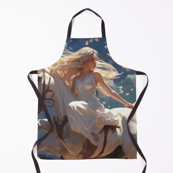 Item preview, Whispers of Freedom: Her Windswept Mane on a White Stallion designed and sold by oanaunciuleanu.