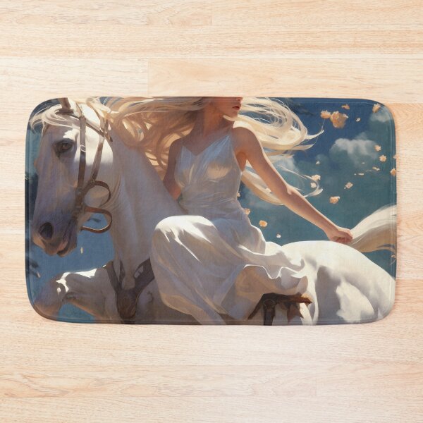 Item preview, Whispers of Freedom: Her Windswept Mane on a White Stallion designed and sold by oanaunciuleanu.