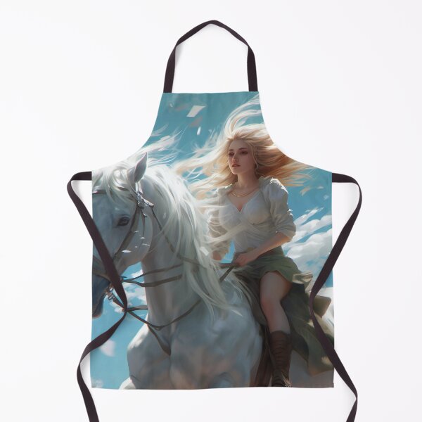 Item preview, Whispers of Freedom: Her Windswept Mane on a White Stallion designed and sold by oanaunciuleanu.
