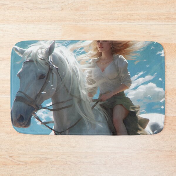 Item preview, Whispers of Freedom: Her Windswept Mane on a White Stallion designed and sold by oanaunciuleanu.