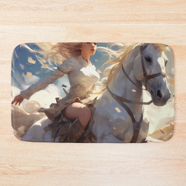 Item preview, Whispers of Freedom: Her Windswept Mane on a White Stallion designed and sold by oanaunciuleanu.
