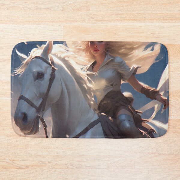 Item preview, Whispers of Freedom: Her Windswept Mane on a White Stallion designed and sold by oanaunciuleanu.