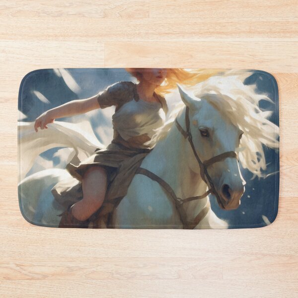 Item preview, Whispers of Freedom: Her Windswept Mane on a White Stallion designed and sold by oanaunciuleanu.