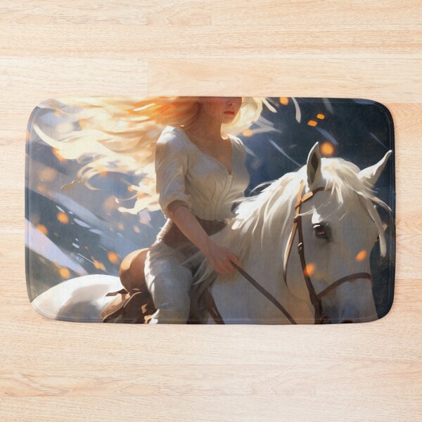 Item preview, Whispers of Freedom: Her Windswept Mane on a White Stallion designed and sold by oanaunciuleanu.