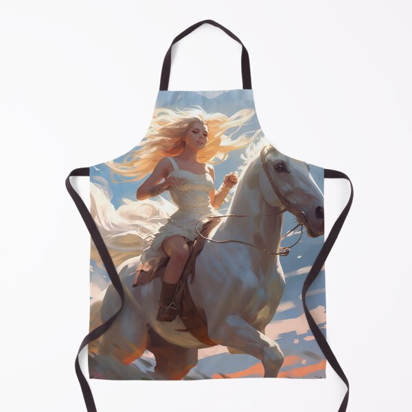 Item preview, Whispers of Freedom: Her Windswept Mane on a White Stallion designed and sold by oanaunciuleanu.