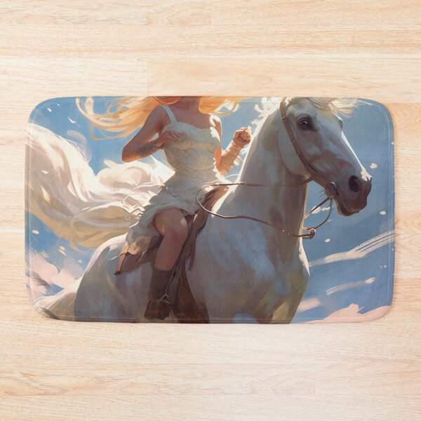 Item preview, Whispers of Freedom: Her Windswept Mane on a White Stallion designed and sold by oanaunciuleanu.