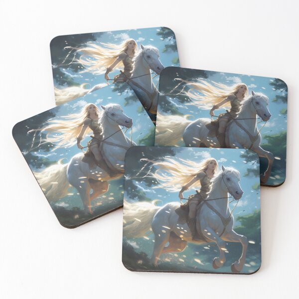 Item preview, Whispers of Freedom: Her Windswept Mane on a White Stallion designed and sold by oanaunciuleanu.