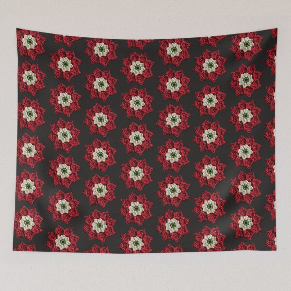 Item preview, Crochet flowers red floral  designed and sold by Sasidenidesign.