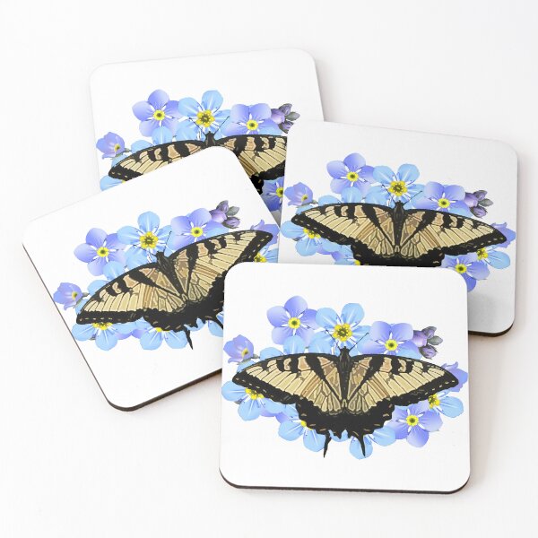 Item preview, Swallowtail Butterfly On Blue Flowers designed and sold by Heathermarie321.