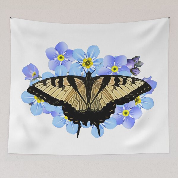 Item preview, Swallowtail Butterfly On Blue Flowers designed and sold by Heathermarie321.