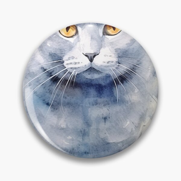 Item preview, Chartreux Cat watercolor painting designed and sold by iconiquehk.