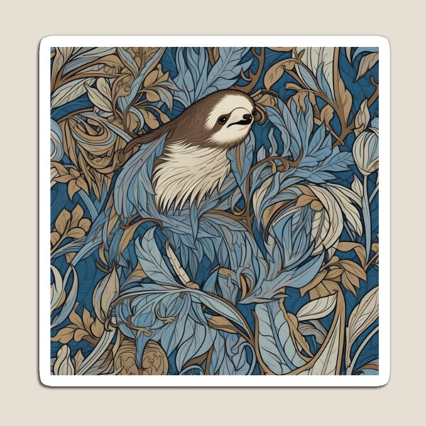 Item preview, Cute Sloth in the Jungle happy Sloth Nouveau pattern designed and sold by Viking-Samurai.