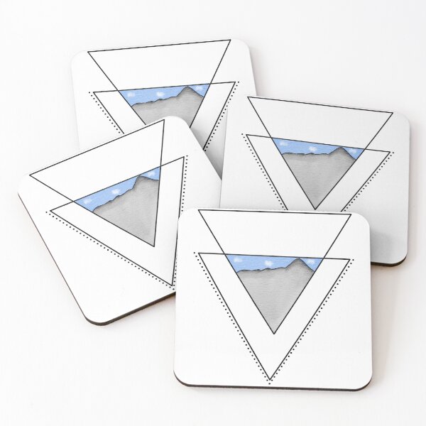 Item preview, Geometric watercolor mountains (without splashes) designed and sold by BlueFireFerrets.