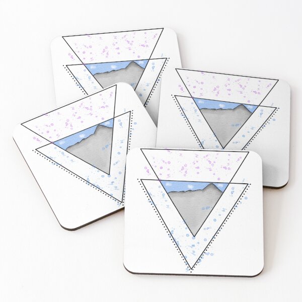 Item preview, Geometric watercolor mountains (with splashes) designed and sold by BlueFireFerrets.