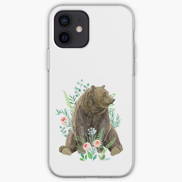 bear sitting in the forest iPhone Soft Case