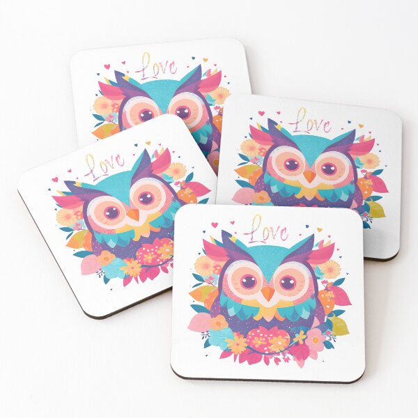Item preview, Harmony of Affection: Multicolored Owl with Love's Embrace designed and sold by Blackstylez.