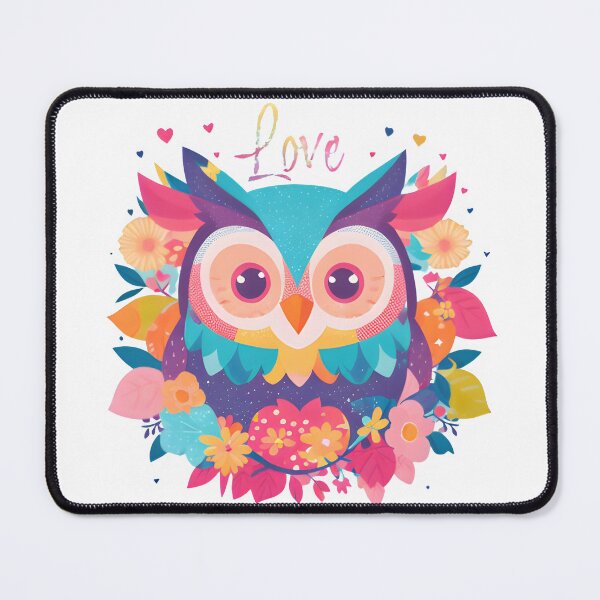 Item preview, Harmony of Affection: Multicolored Owl with Love's Embrace designed and sold by Blackstylez.