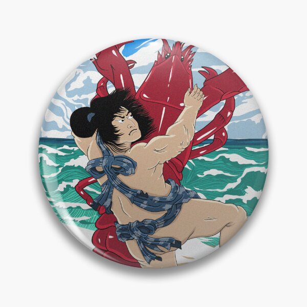 Item preview, A samurai capturing a lobster (Ukiyoe) designed and sold by KaishoDesign.