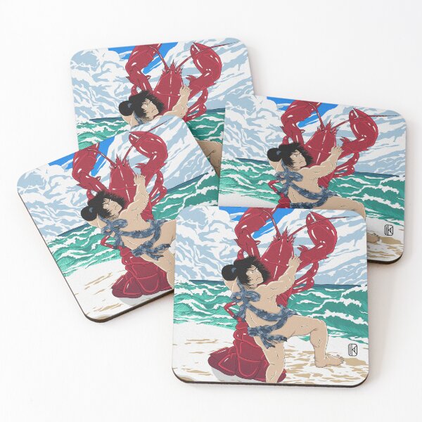 Item preview, A samurai capturing a lobster (Ukiyoe) designed and sold by KaishoDesign.