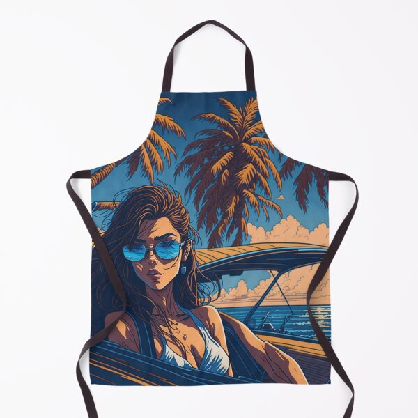 Item preview, Sunny Beach Party: Cartoon Style Design with a Beautiful Girl and Car designed and sold by RedArtG09.