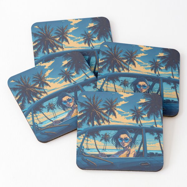 Item preview, Coastal Vibes: Stunning Girl with Sunglasses and Beach Scene Illustration designed and sold by RedArtG09.