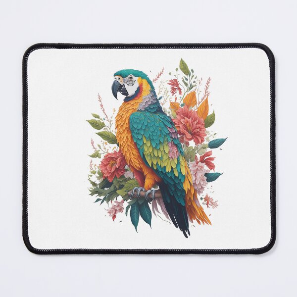 Item preview, Macaw Parrot in Flower Splash Colorful Watercolor 3D Vector Artwork Flowers and Leaves a high detailed illustration designed and sold by Sashindra Wijayarathna.