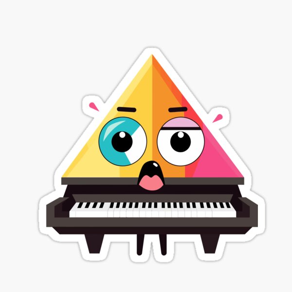 Animated Piano Triangle Art Sticker